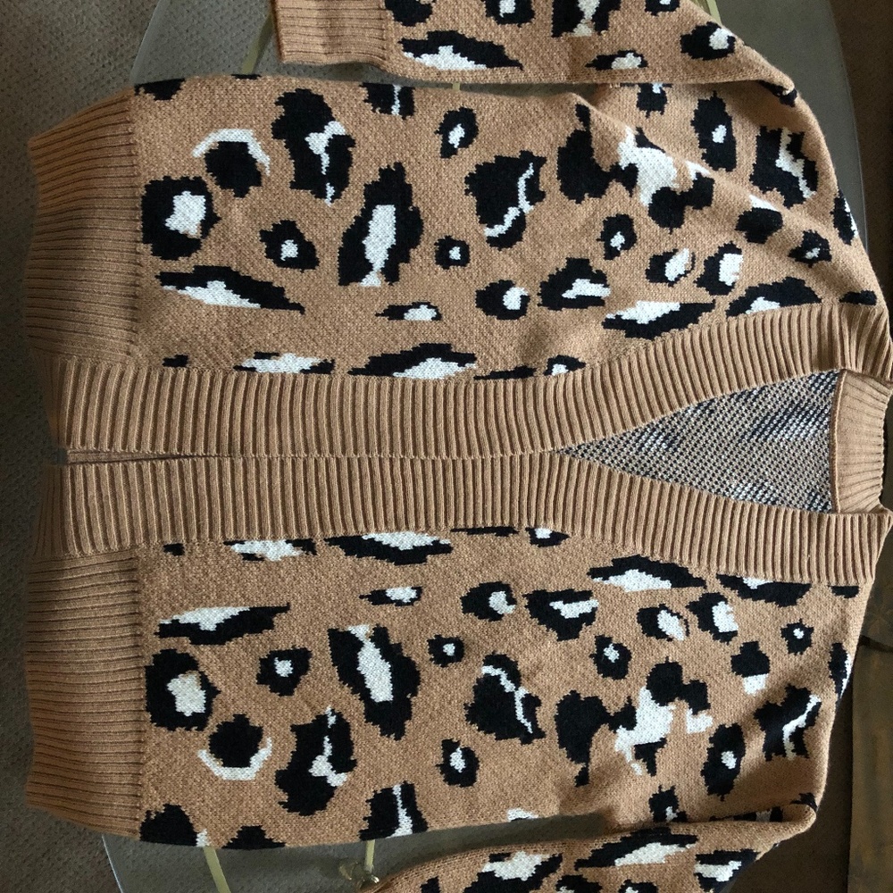 leopard cardigan sweater
